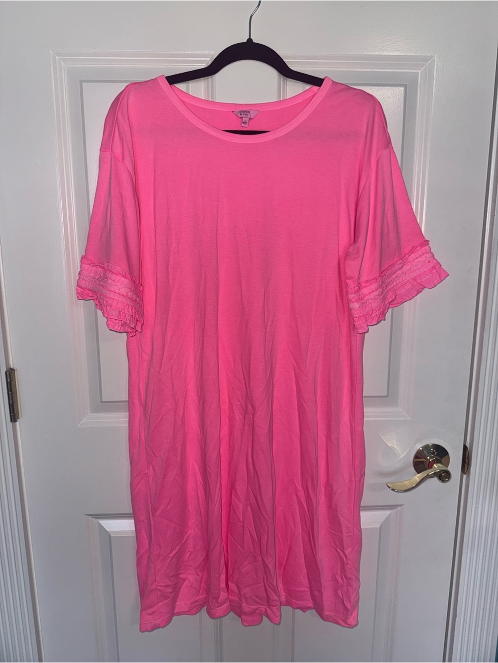 Crown & Ivy Ruffle Trim T-Shirt Dress